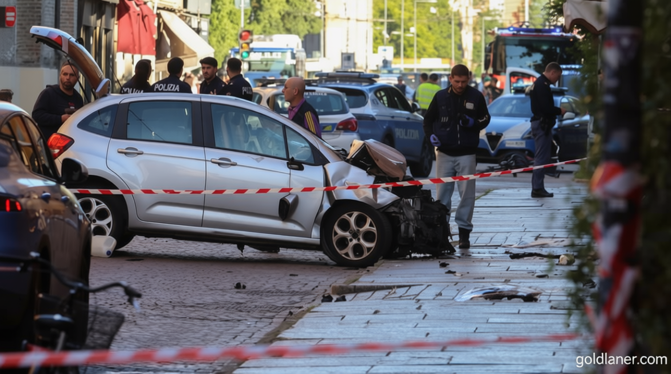 Four bystanders tackle knife-wielding driver after car plows into crowd in Italy