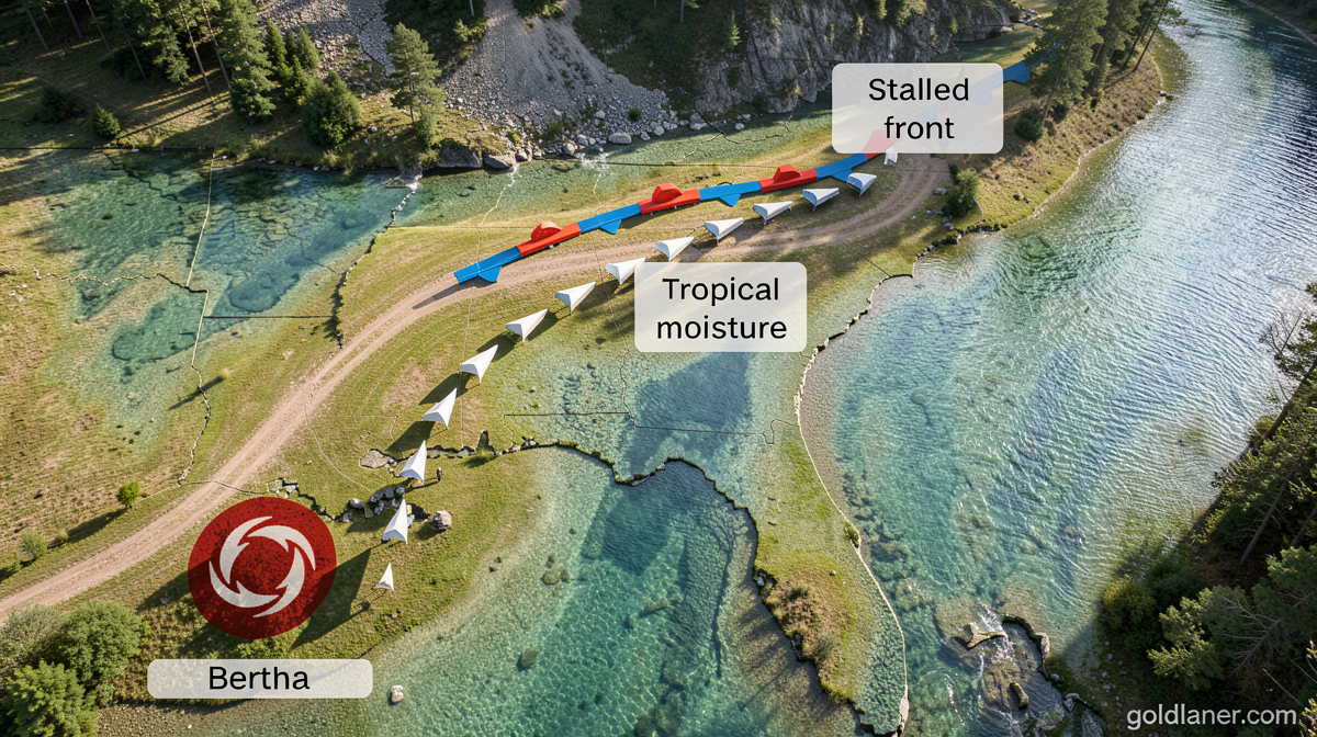 Tropical Storm Bertha heads for final Gulf landfall as it fuels bigger flooding rain threat in the East